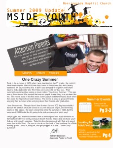 summer youth newsletter
