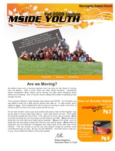 Fall 2009 Youth Newsletter Cover Pic Fall 2009 Youth Newsletter Cover Pic