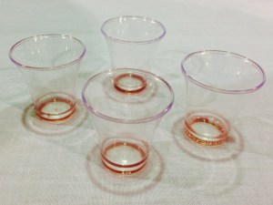 The four communion cups our family used for the Lord's Supper on July 5, 2015